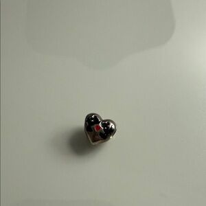 Pandora Disney Mickey Minnie Heart Shaped Silver Charm